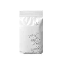 white package bag isolated on transparent background