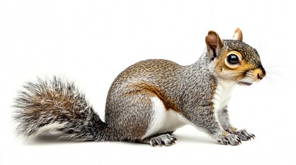 Obraz premium Side view of squirrel isolated on white background for professional use