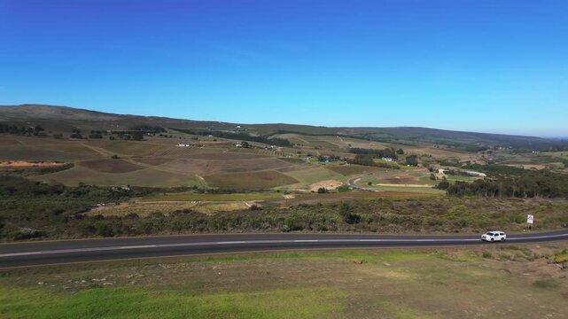 Hemel en Aarde Valley, a significant wine making region nearHermanus, Whale Coast, Overberg, Western Cape, South Africa.