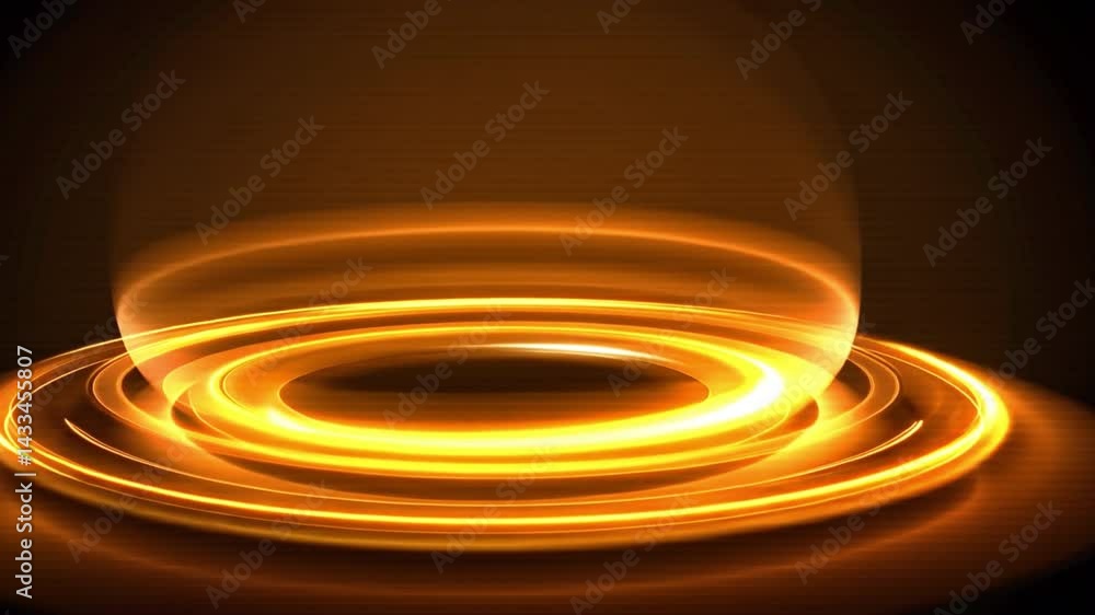 Poster vibrant abstract glow circular patterns of warm energy in motion, creating mesmerizing light designs