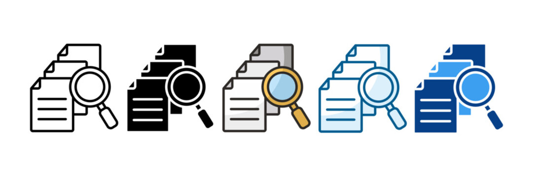 Document Versioning Icon Set Multiple Style Collection