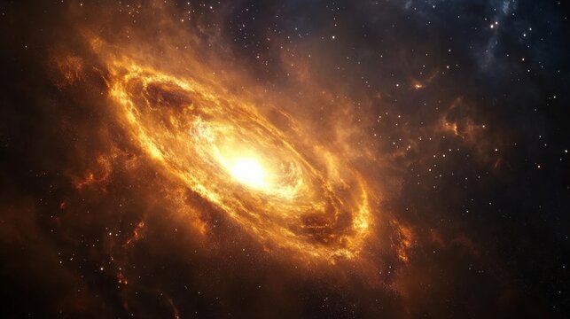 Black hole in deep space with glowing sparks