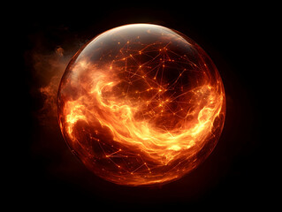 Fiery sphere with internal network