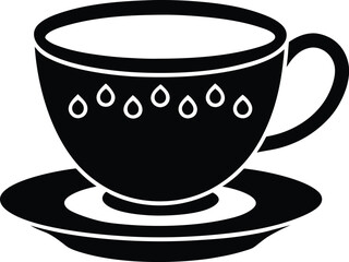 Coffee cup icon black silhouette vector illustration on transparent background
