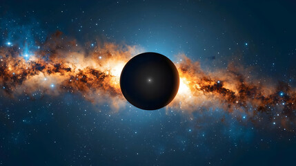 Obraz premium Pixelated Black Hole In Glowing Nebula