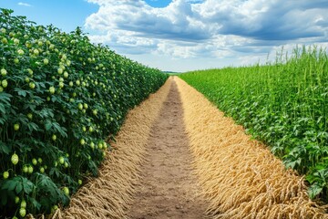 Obraz premium Cultivated field path