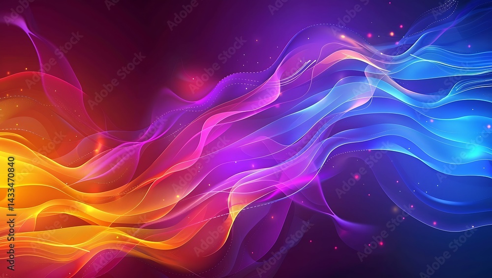 Poster abstract colors: a vibrant artwork where streaks of radiant hues intertwine, creating a mesmerizing 