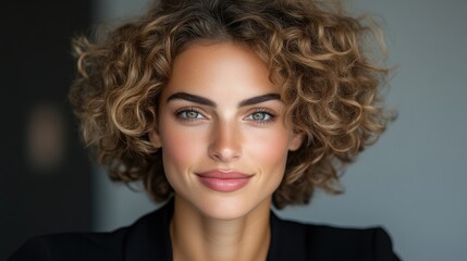 Fototapeta premium Radiant woman with voluminous curls