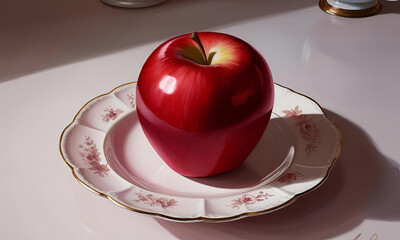 apple on a plate