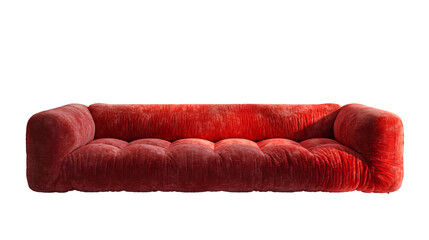 Red Velvet Sofa Modern Luxury Furniture, Cozy Living Room Seating.