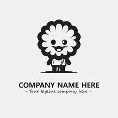 Flower illustration black and white for logo company vector image
