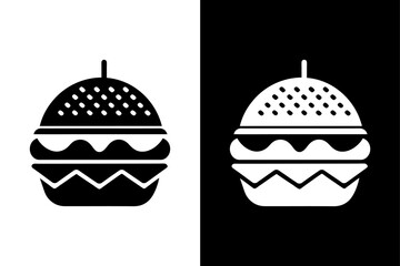 Monochrome Burger Silhouette Vector Perfect for Menus & Branding.