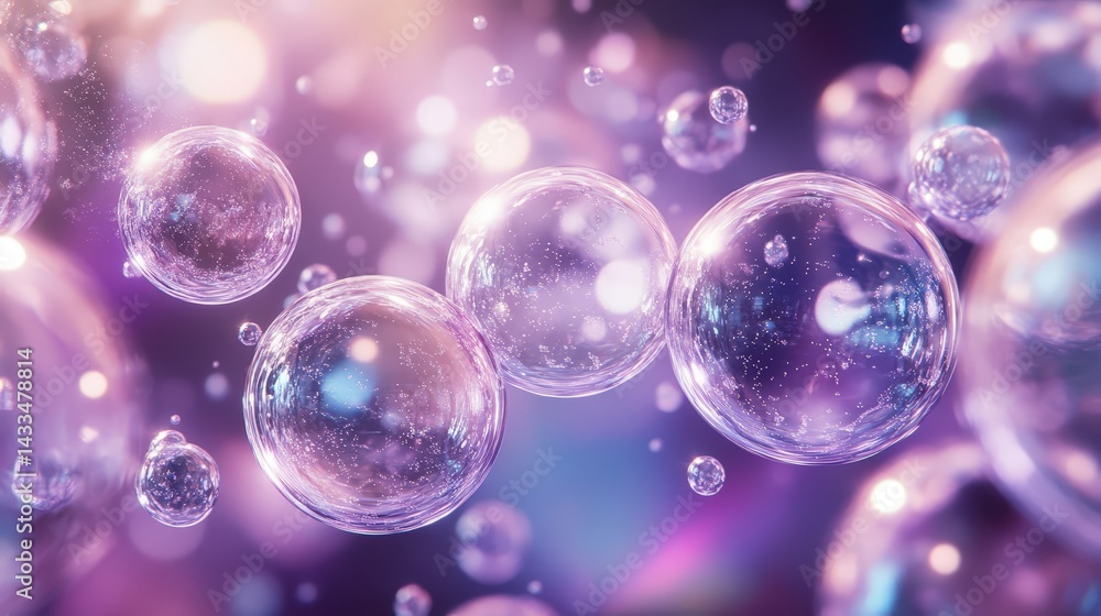 Poster a geometric bubble pattern with evenly spaced transparent spheres in a structured arrangement.