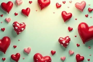 Vibrant seamless background with red and green hearts, perfect for Valentine's Day or love themed designs, background, pattern