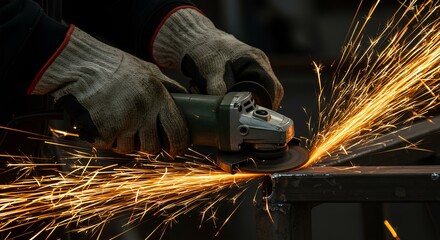 sparks from a grinder