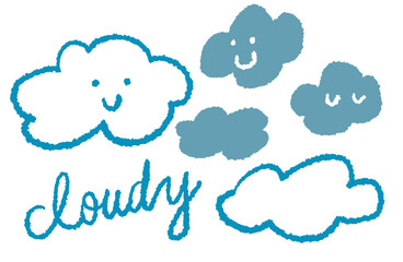 手描き感のあるかわいいくもりのイメージイラスト