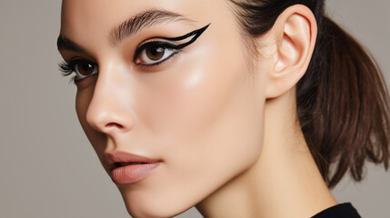 Fototapeta premium Powerful Fashion Statement: Woman in Bold Style Close-Up