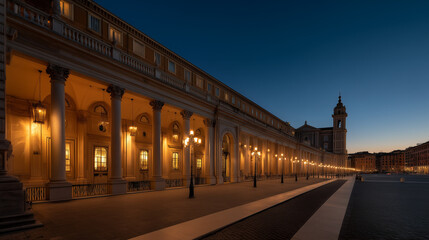 Fototapeta premium Santa Maria Maggiore at Blue Hour: A Majestic Roman Facade