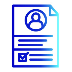 This is a Resume icon from the Organization icon collection with Outline Gradient style