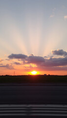 Sky with sunrise glow, Backlit. White tone