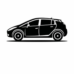 Black car vector, simple vehicle icon