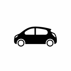 Obraz premium Black car vector, simple vehicle icon