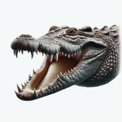 Obraz premium Crocodile Isolated on Transparent White Background – Realistic Wild Animal