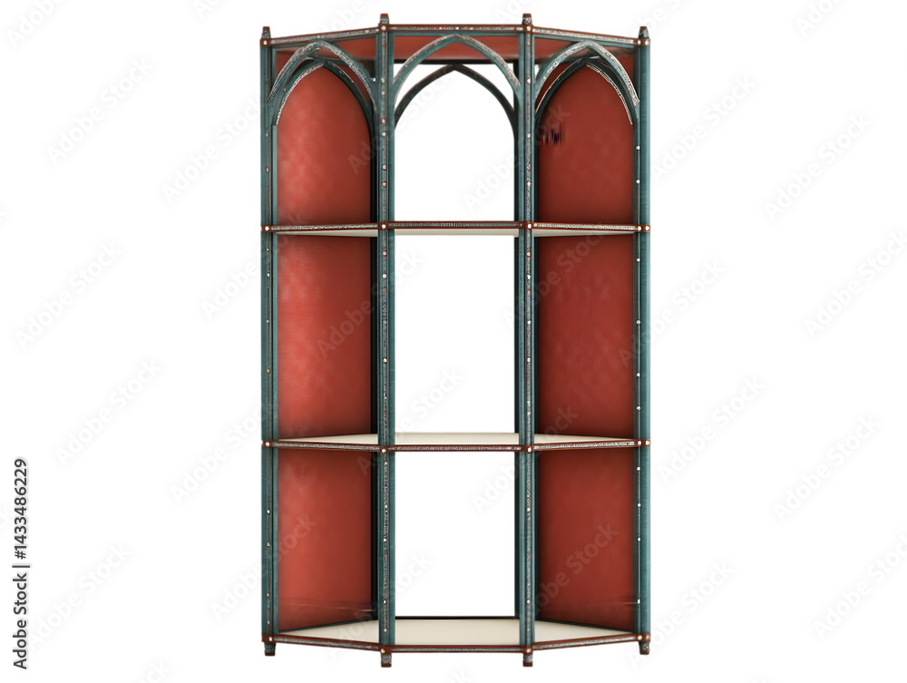Aufkleber 3d render of gothic style shelf isolated against a transparent background