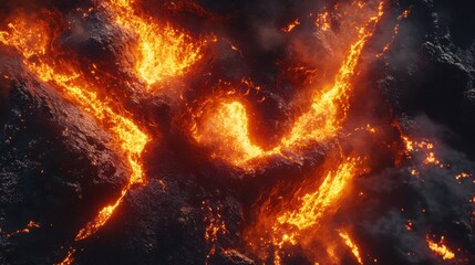 Erupting Volcano with Glowing Lava Explosion