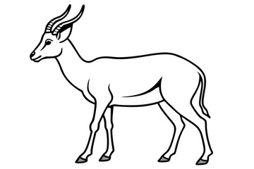 Saiga Antelope Outline Art