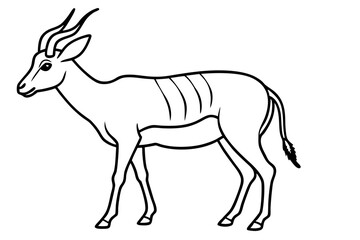 Saiga Antelope Outline Art