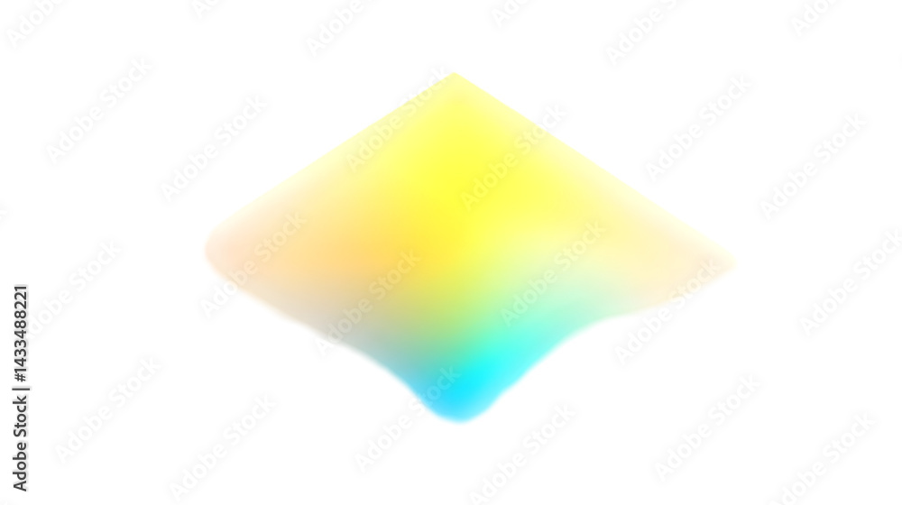 Poster abstract 3d illustration of colorful gradient shape on transparent background