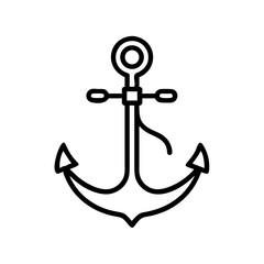 Anchor with Rope Detail Icon Design