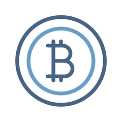 Bitcoin with Circle Mark Icon Design