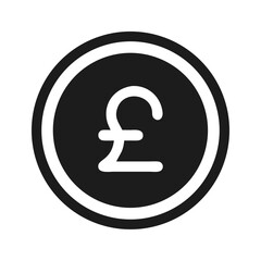 British Pound Coin Symbol Icon Design