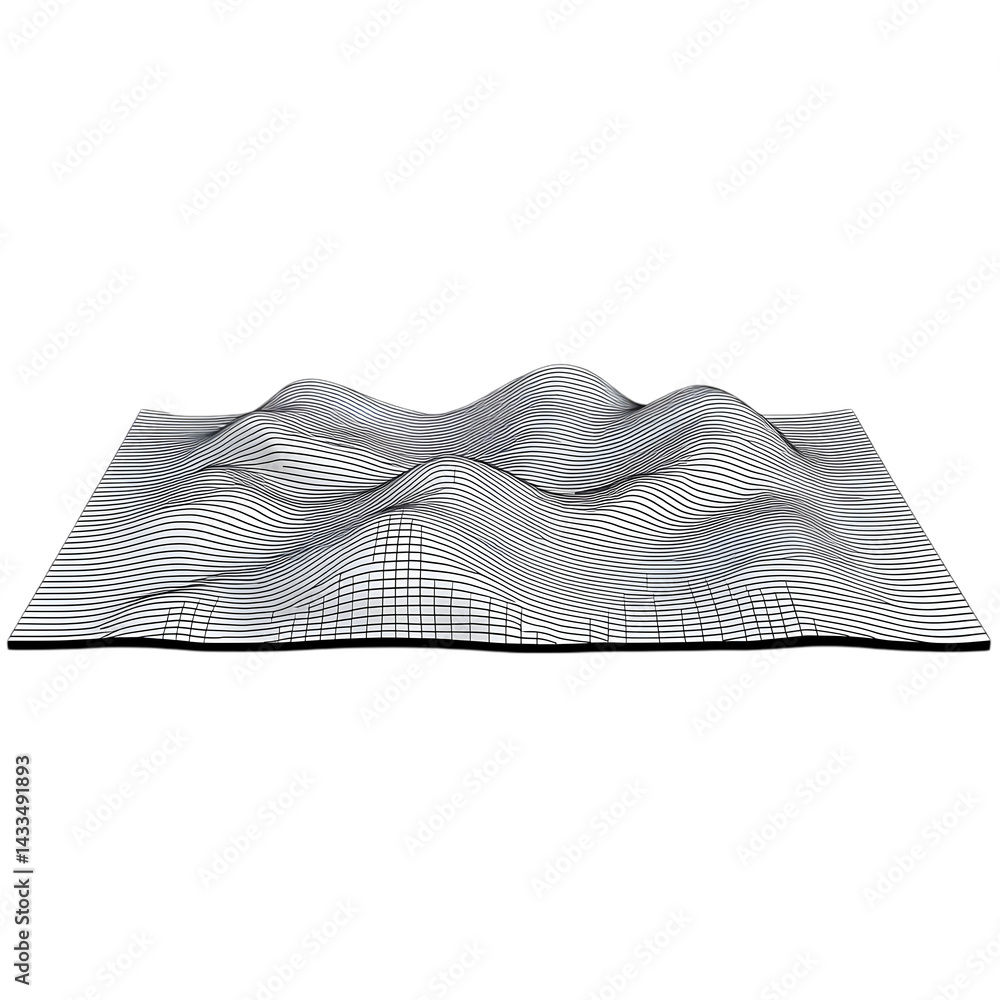 Poster abstract black and white pattern illustration with repeating lines on transparent background