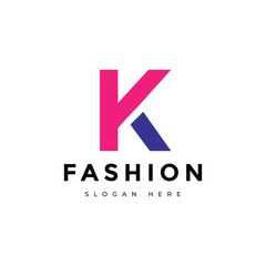 Letter K fashion feminine modern logo design vector