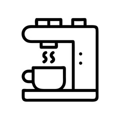 Coffee Machine with Steam Icon Design