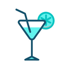 Cocktail Drink in Glass Icon Design