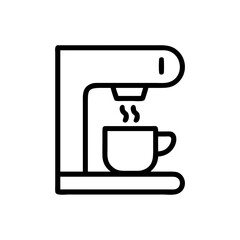 Coffee Machine with Steam Icon Design