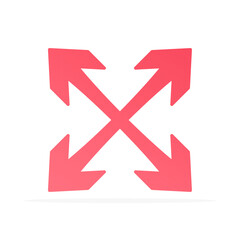 four direction arrow icon, colored flat vector. modern and minimalist design.