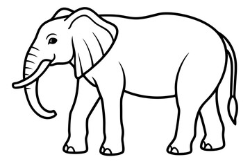 Simple Elephant Line Design