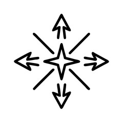 Compass Rose with Directions Icon Design