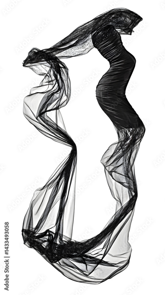 Poster abstract black shape on transparent background isolated graphic element