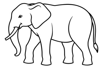 Simple Elephant Line Design