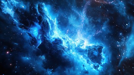 Naklejka premium Electric Energy Crackling with Blue Plasma Sparks