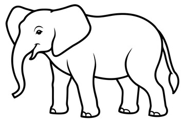 Simple Elephant Line Design