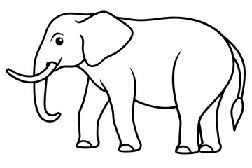 Simple Elephant Line Design
