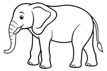 Simple Elephant Line Design
