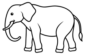 Simple Elephant Line Design
